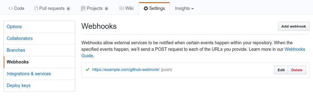 Jenkins view webhooks