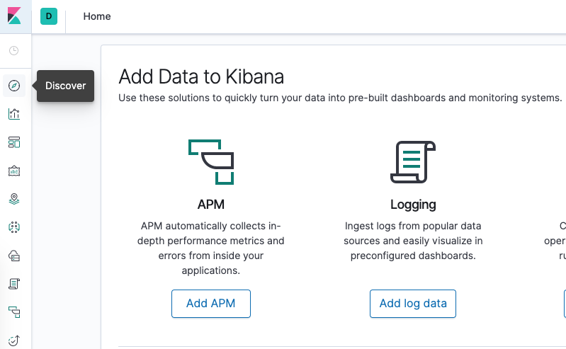 kibana kubernetes efk discover elasticsearch logging fluentd stack digitalocean configuration following should window