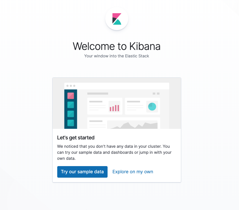 Приветственный экран Kibana