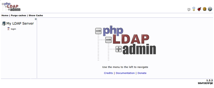 phpLDAPadmin landing page