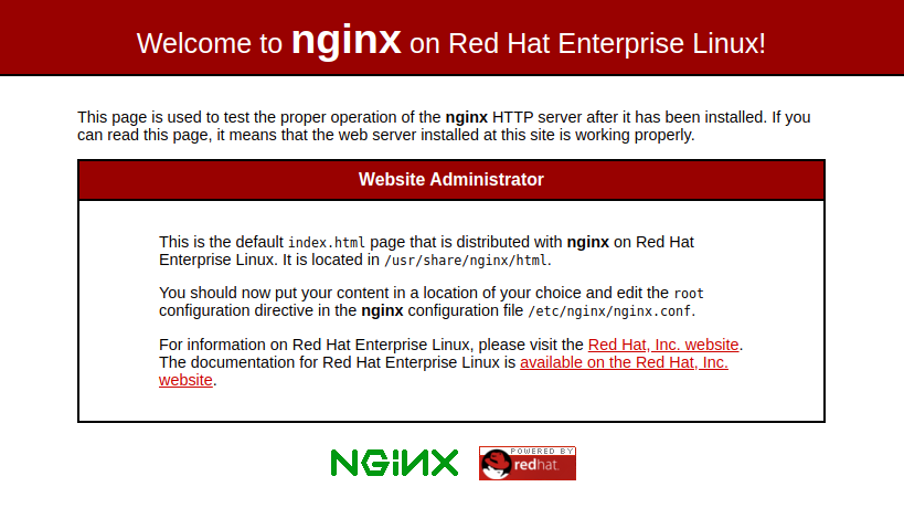 Default Nginx Page CentOS 8