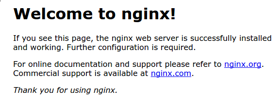 Nginx default page