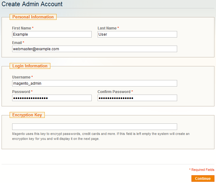 Magento Admin Account