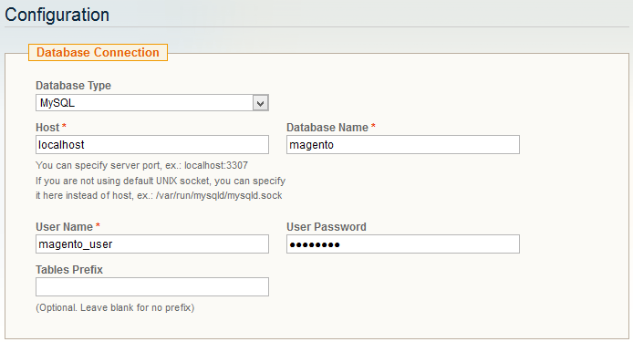 Magento Database Connection