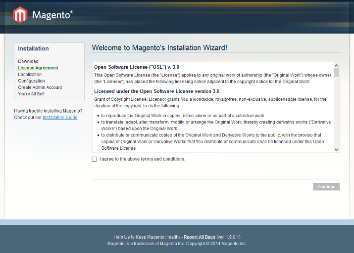 Magento Installation Wizard