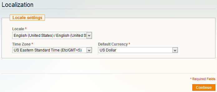 Magento Localization Settings