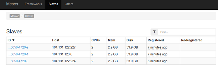Mesos slaves page