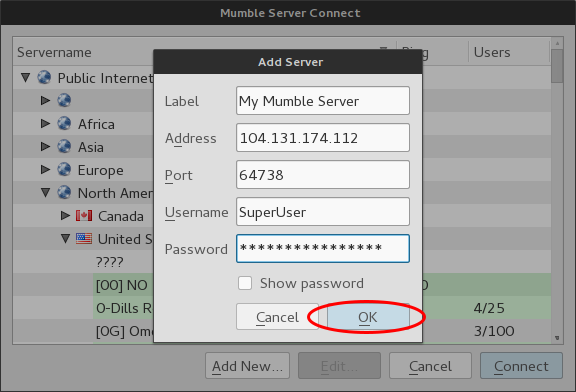 create mumble server