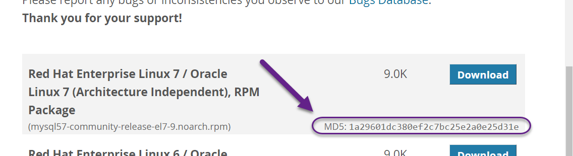 yum install rpm mysql