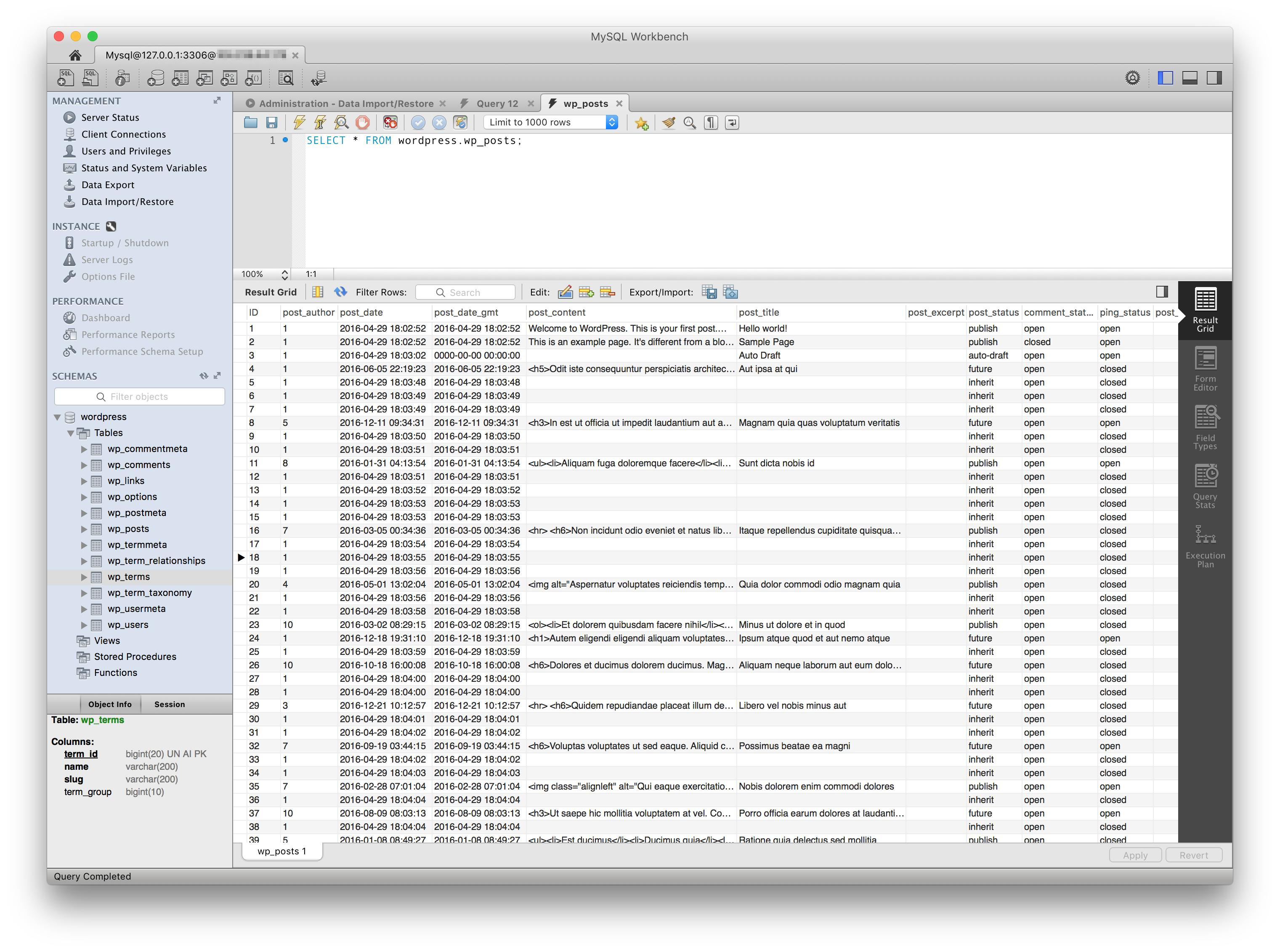 mysql workbench connect to database