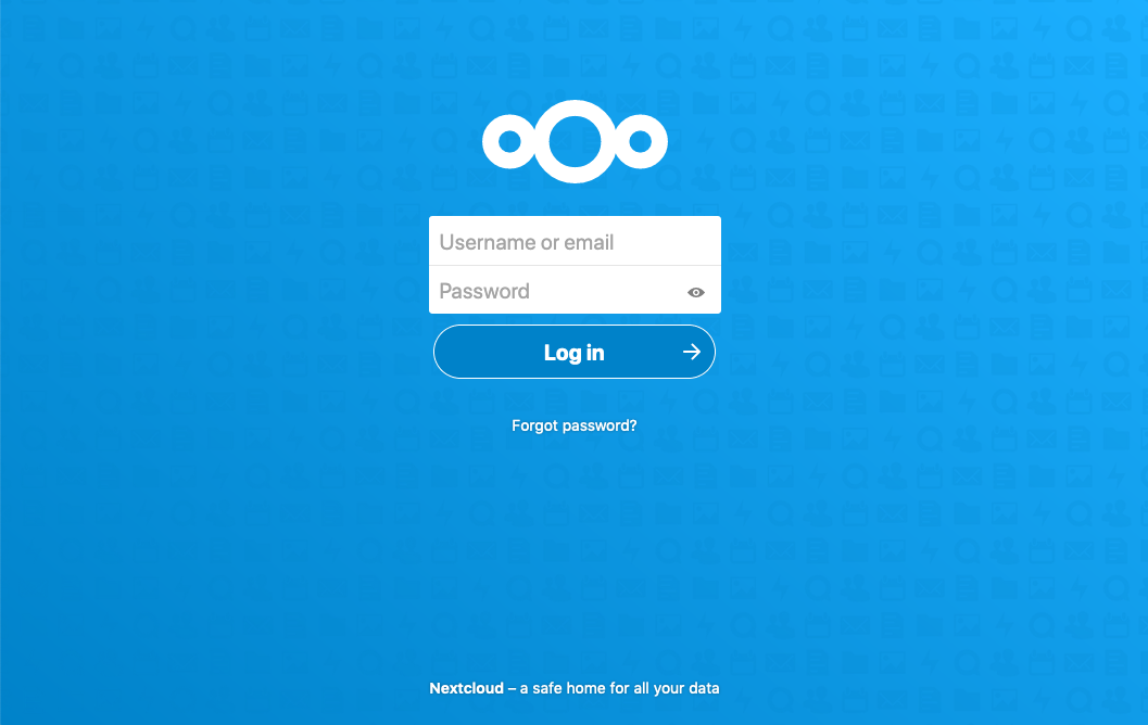 Page de connexion à Nextcloud