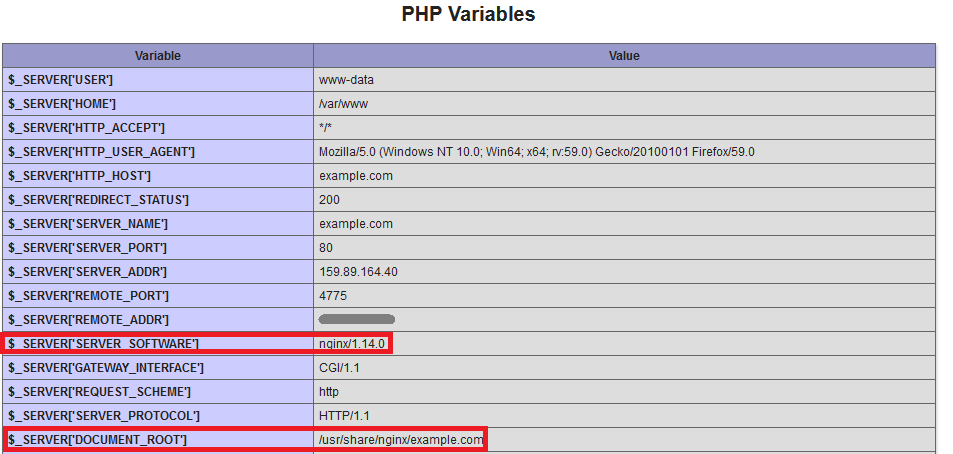 Переменные Nginx PHP Variables