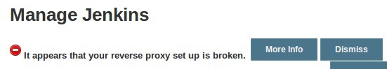 Erreur Jenkins : la configuration du proxy inverse est interrompue