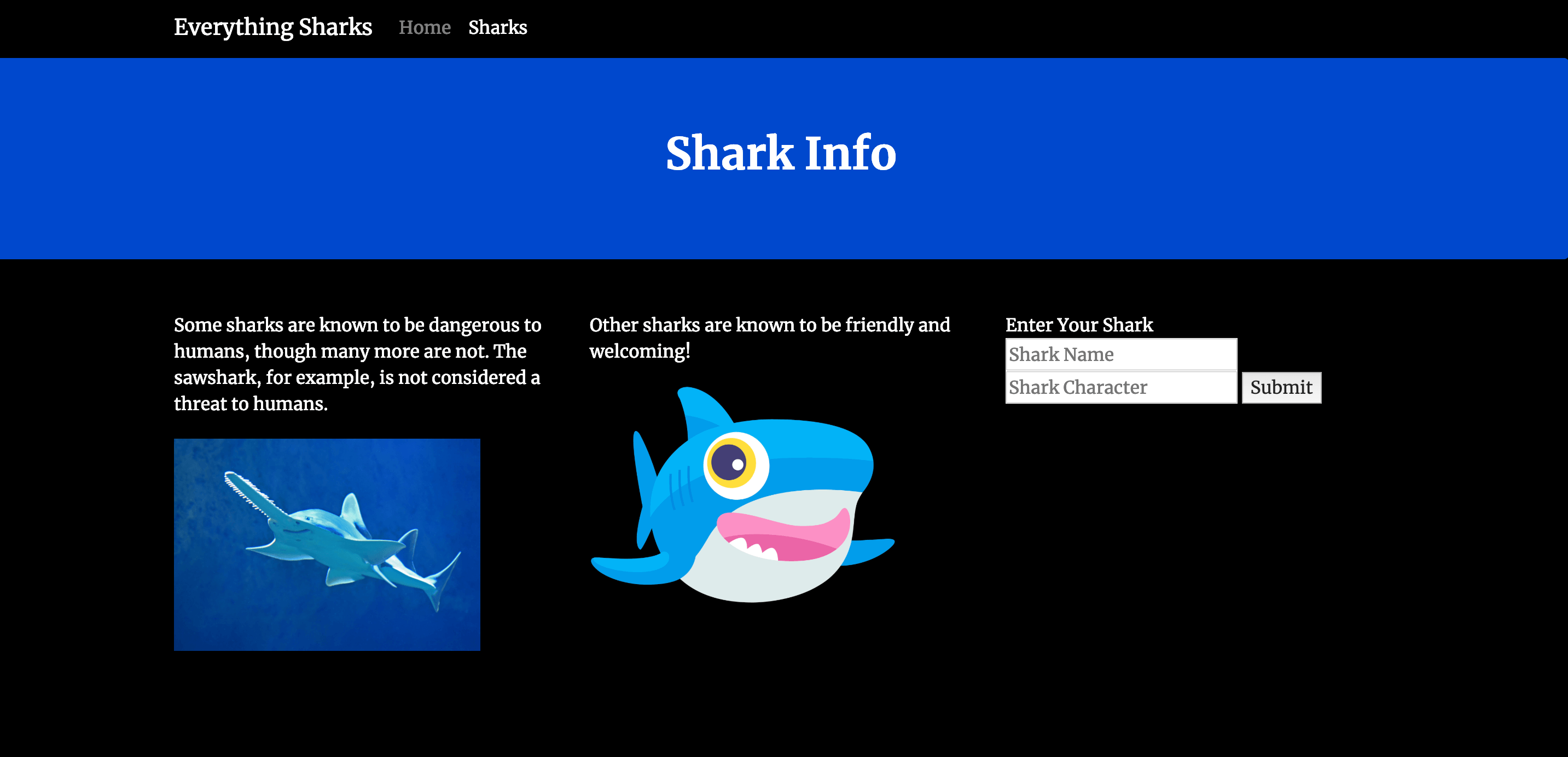 Formulario de Shark Info