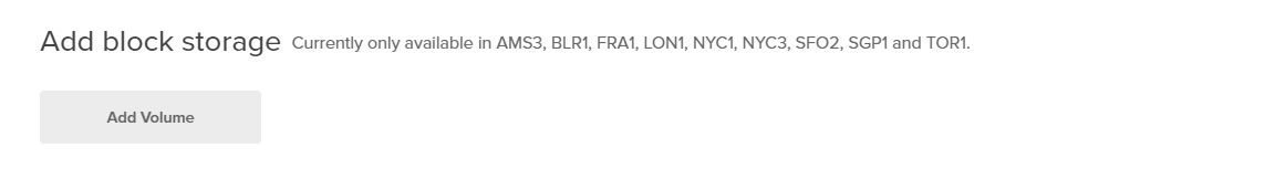 Screenshot of the Add block storage section