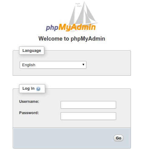 phpmyadmin set up