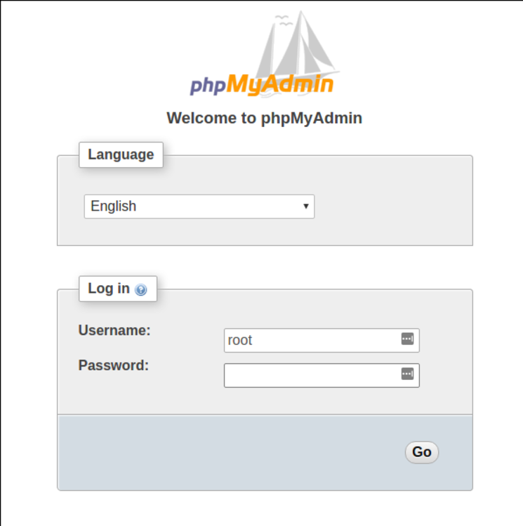 phpmyadmin login password