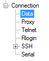 PuTTY Data section