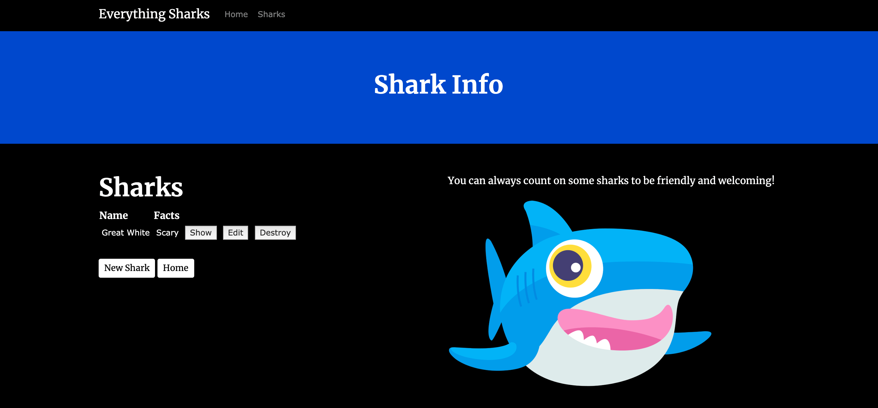 Sharks Index Page