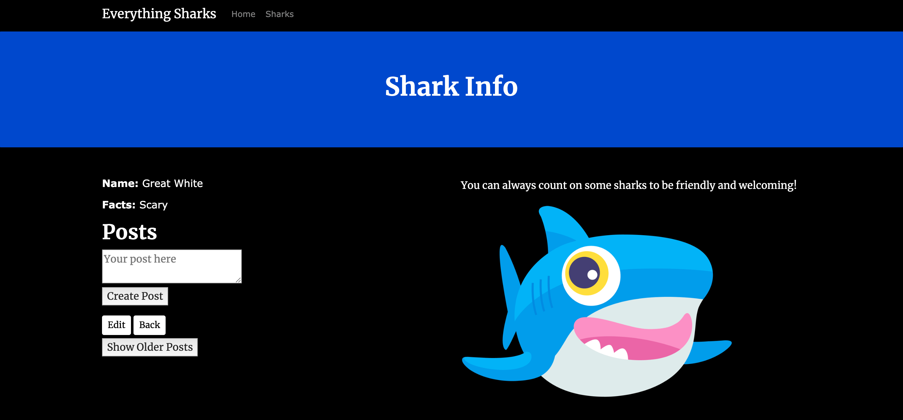 Sharks Show Page