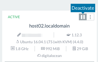 Deactivating a host