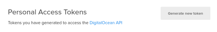 DigitalOcean create API token