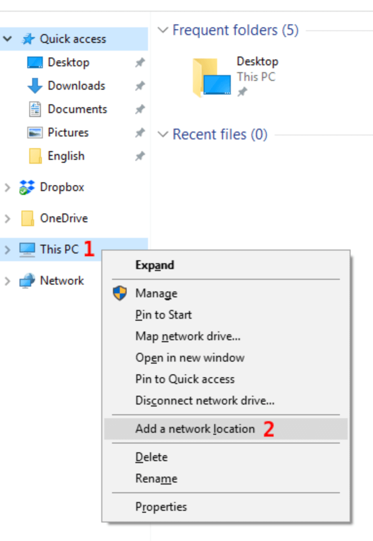 Image showing the context menu for This PC