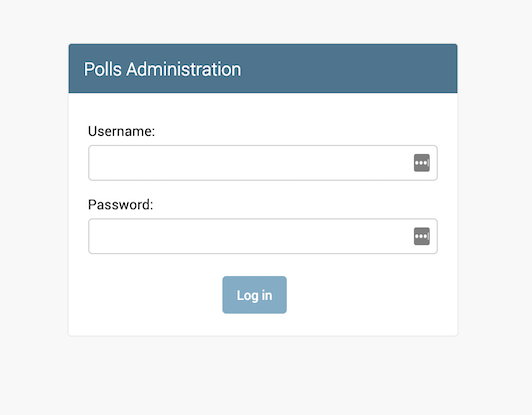 Página de autenticación de administración de Polls