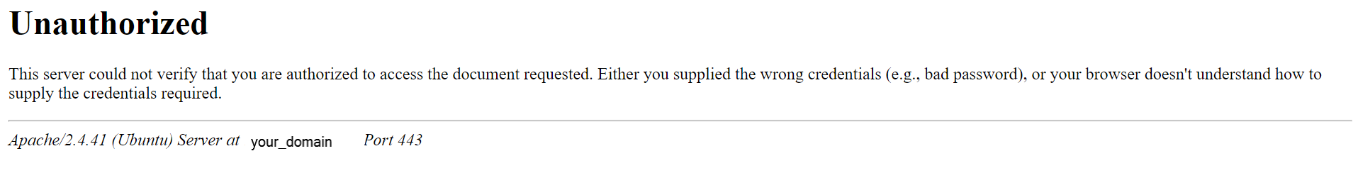 Apache2 unauthorized error