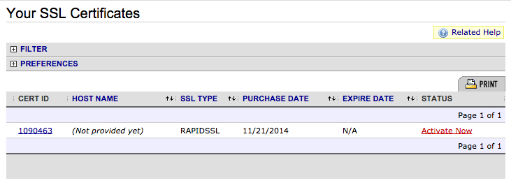 Namecheap: SSL Management