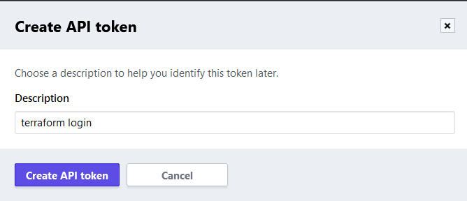 Terraform Cloud - Create API token