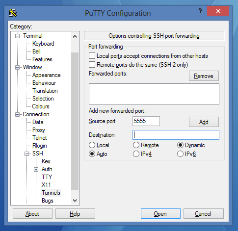 Set Up SSH Port Forwarding in Putty - Ex Libris Knowledge Center