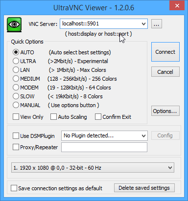 tightvnc server configuration multiple monitors