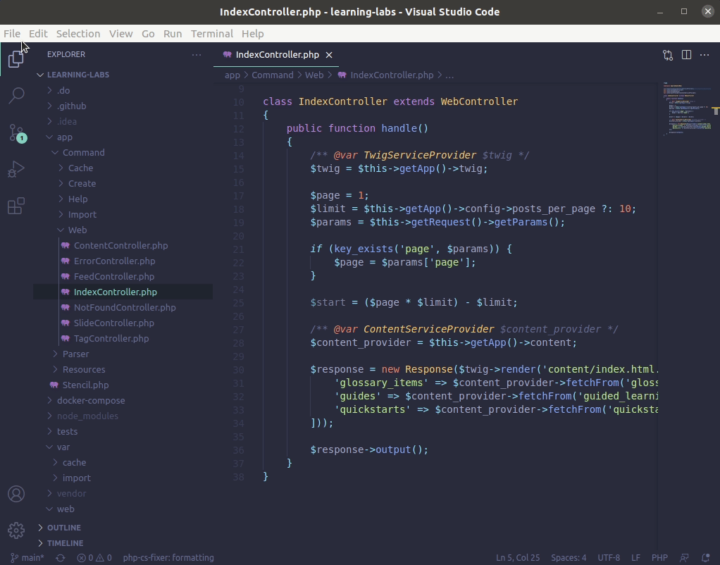 The gif shows how to change VS Code editor font size