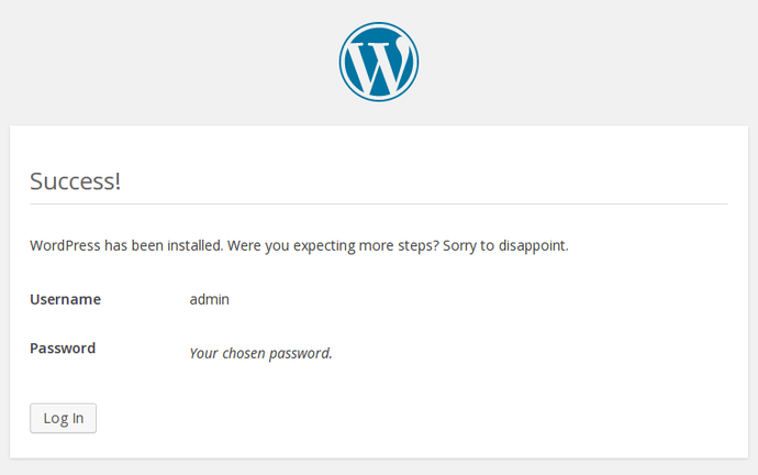 WordPress confirmar instalar