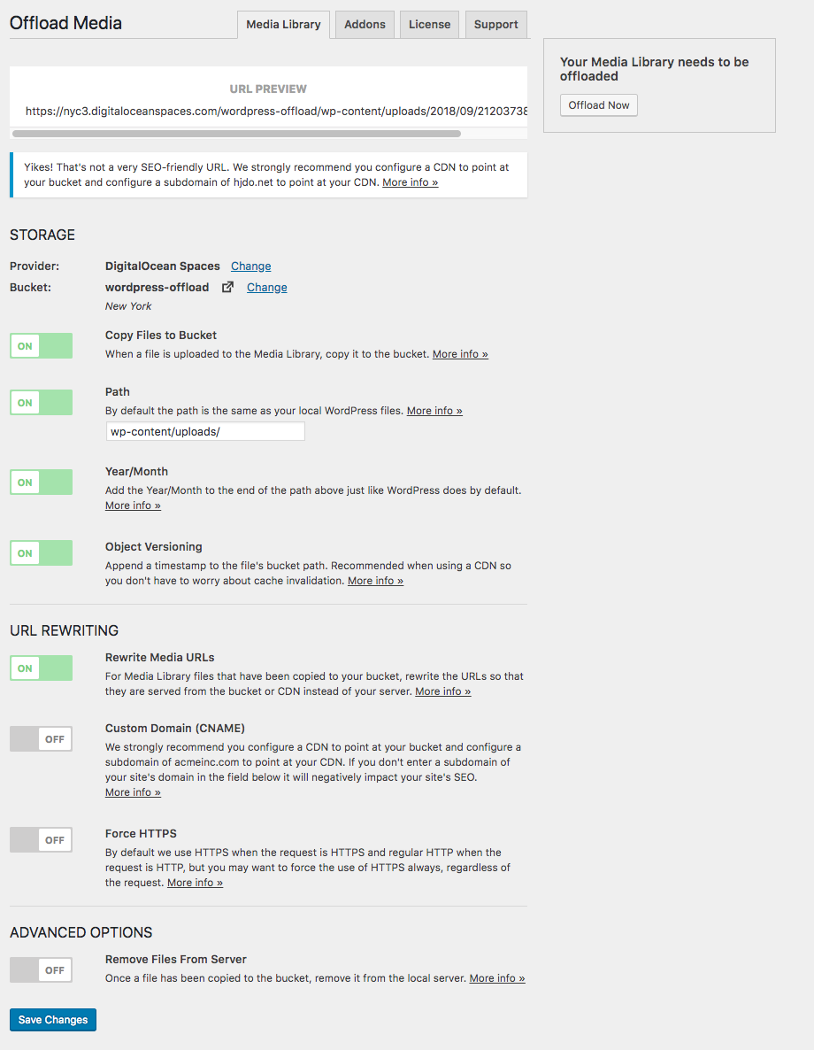 WP Offload Main Nav