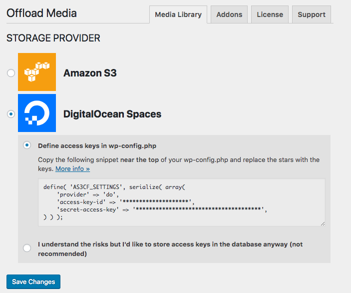 WP Offload Media Configuration