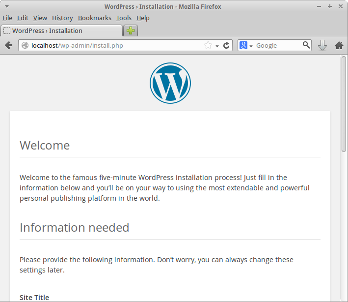 WordPress Welcome