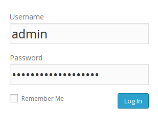 WordPress admin login