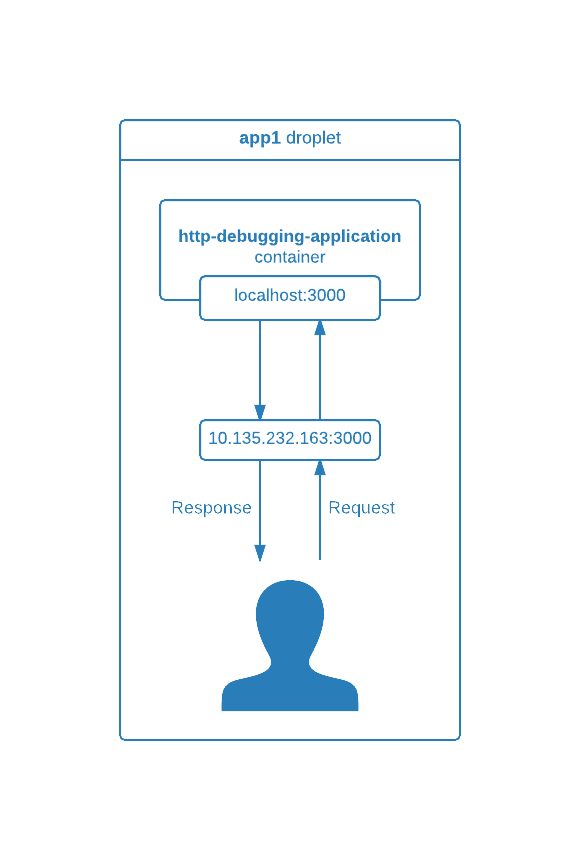 Debugging application container visualisation