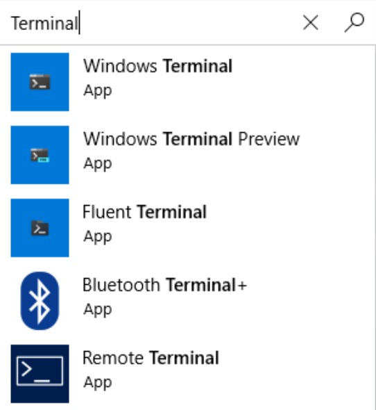 Search Terminal in the Microsoft Store looking for Windows Terminal