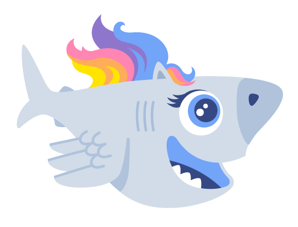 Sammy the Shark with a magical pony theme.