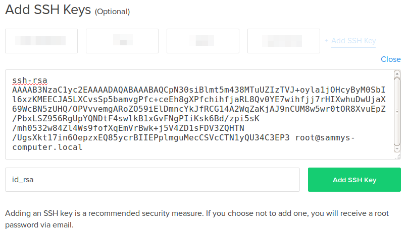 Add SSH Key Content