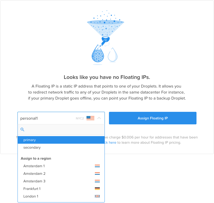 DigitalOcean add floating IP