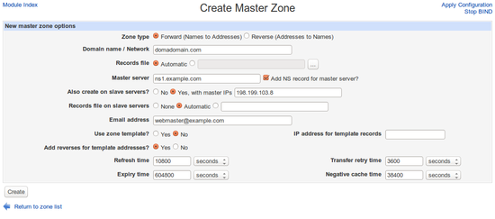 Create Master Zone