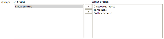 Zabbix client group definition