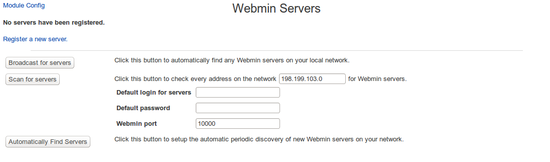 Webmin Servers Index